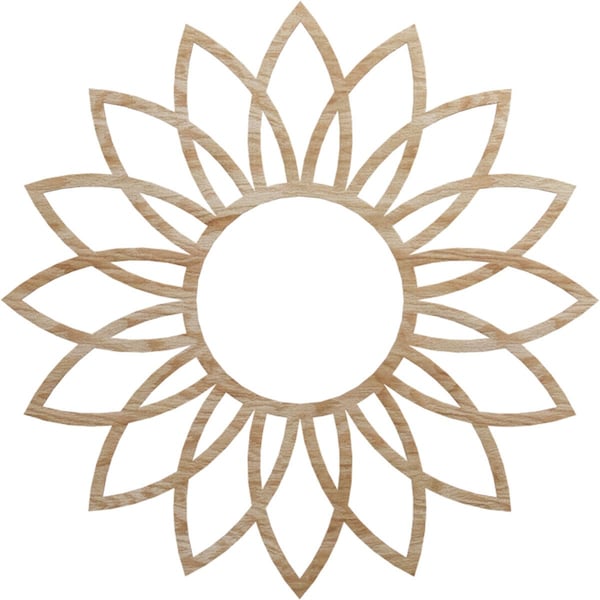 Ekena Millwork Daisy Wood Fretwork Pierced Ceiling Medallion, Red Oak, 32"OD x 11 1/8"ID x 1/4"T CMWP32X32X0250DARO - main